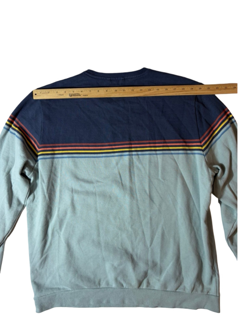 Marine Layer Mens XL Retro Stripe Crewneck Sweatshirt Blue Colorblock Pullover